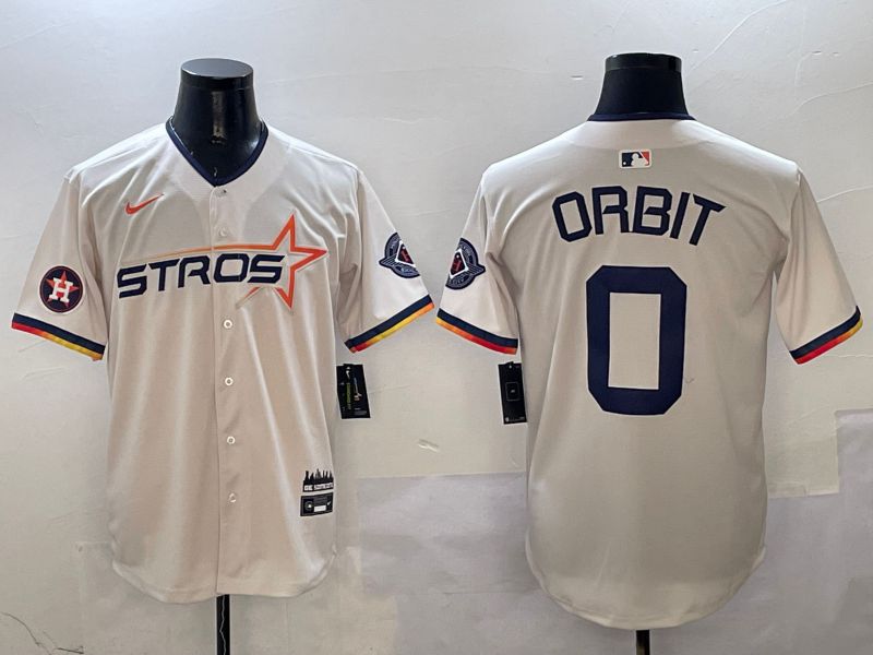 Men Houston Astros #0 Orbit Cream Three generations Joint Name 2025 Nike MLB Jersey style 9
